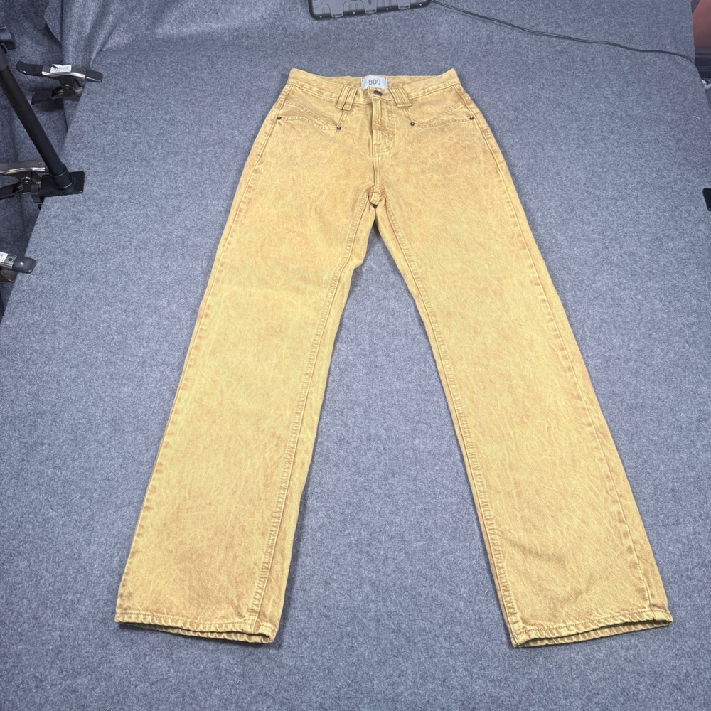 BDG Urban Outfitters High Rise Cowboy Yoke Jeans Mustard Yellow Acid Wash 27
